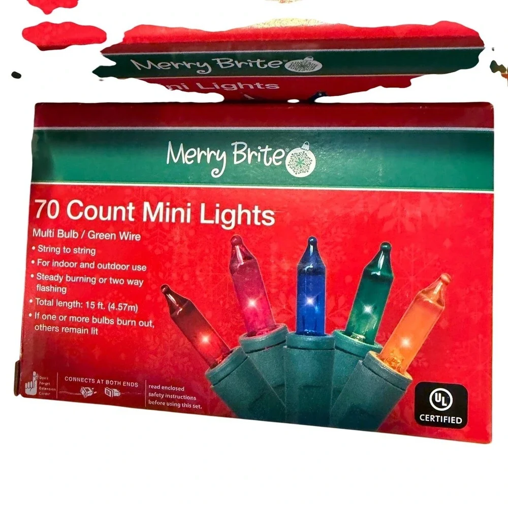Merry Brite Mini Lights 8pk Multicolor 420ct Green Wire New Indoor Outdoor 15ft